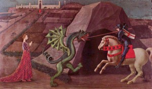 Paolo Uccello's depiction of Saint George and the dragon from 1470